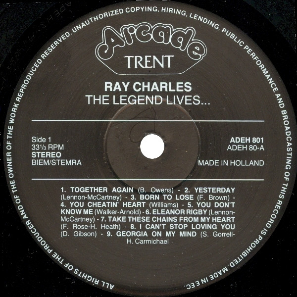 Ray Charles – The Legend Lives (LP) - Image 3