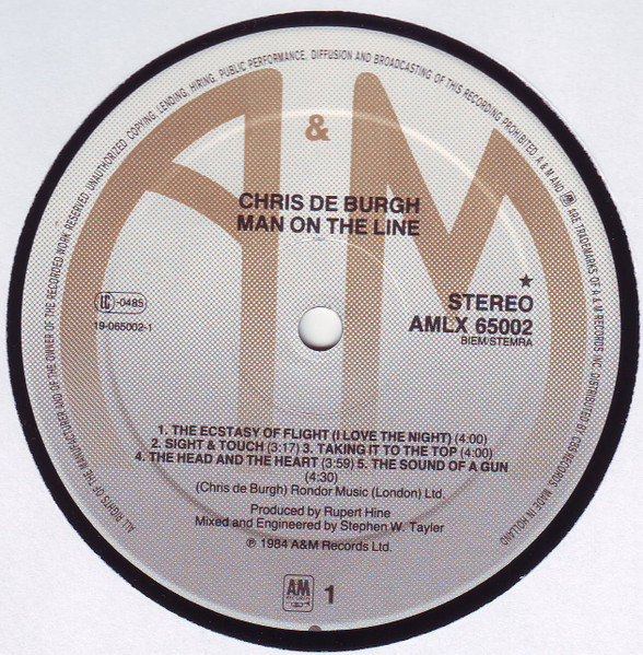 Chris de Burgh – Man On The Line (LP) - Image 3