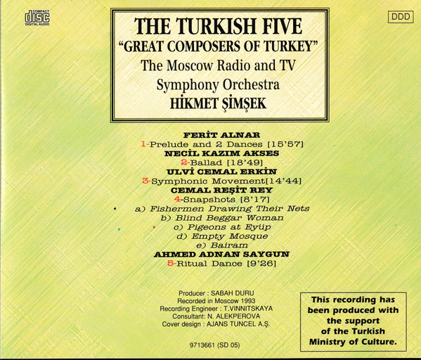 Turkish Five "Great Composers Of Turkey"(CD) - Image 2